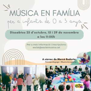 Tallers de música en família per a infants de 0 a 3 anys